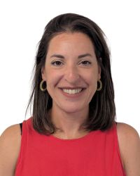 Headshot of Anna Bokobza Anna Bokobza in a red top